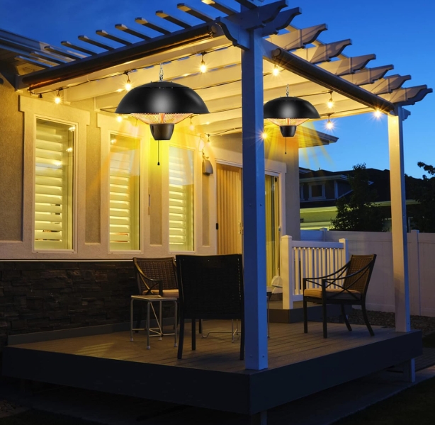 Distance between patio heater and ceiling
